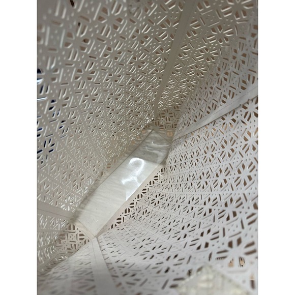 Tory Burch Perforated Patent Leather Tote White Bag - Picture 4 of 9